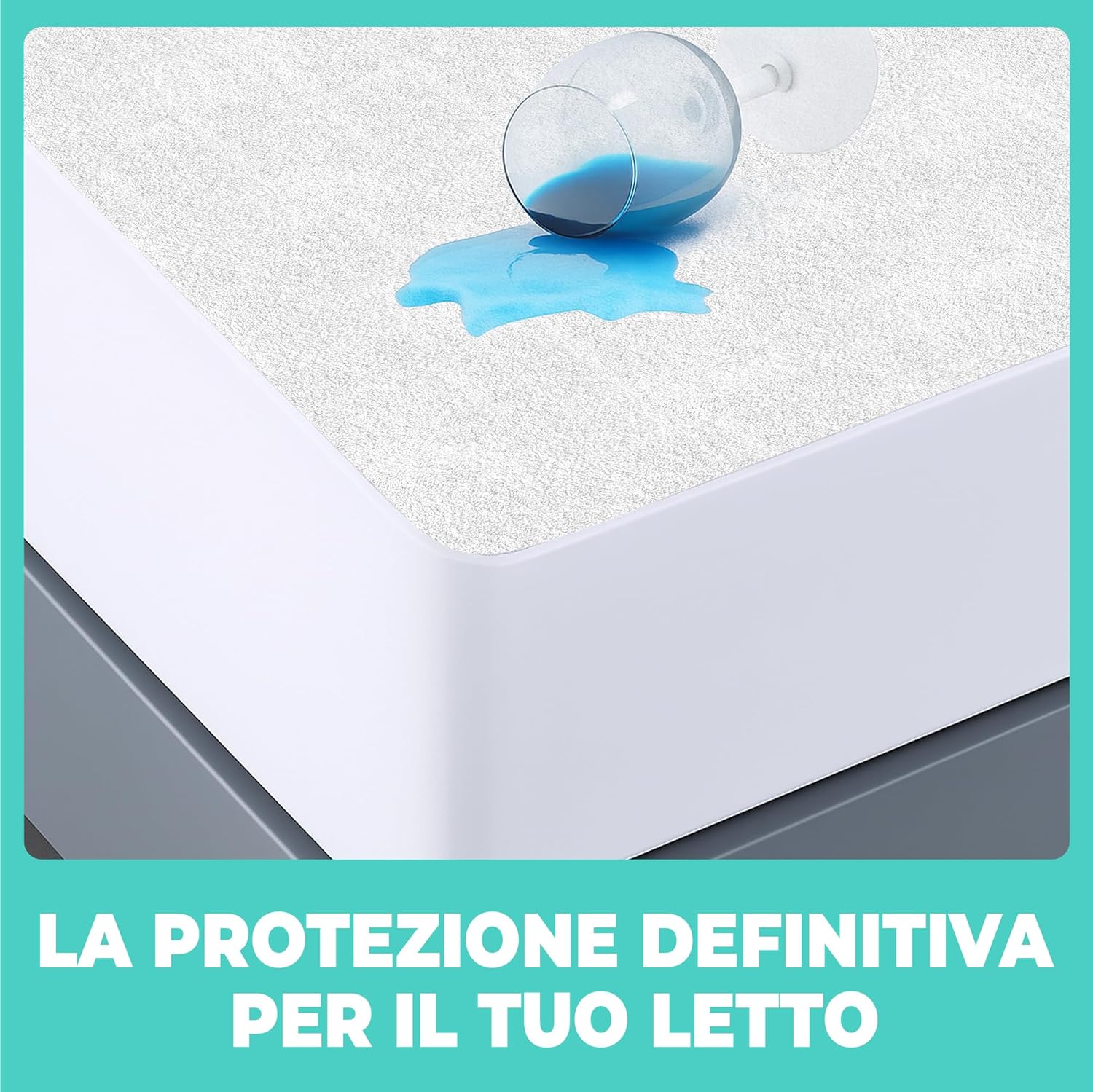 Coprimaterasso Matrimoniale Impermeabile 160X200 Cm Lenzuolo Con Angoli Bianco in Cotone E Microfibra Protezione per Letto Salva Materasso Traversa Traspirante Anallergico Lavabile in Lavatrice